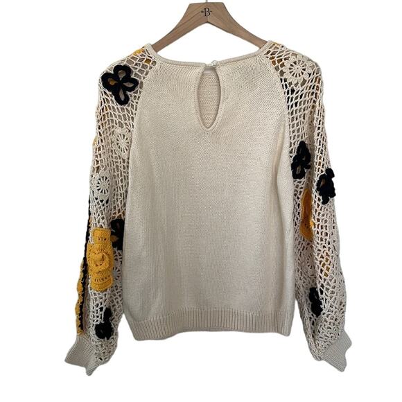 Stella Pardo Paris Lisa Sweater Hand Made Open Flower Crochet Size XS/Small $405 - Picture 6 of 15